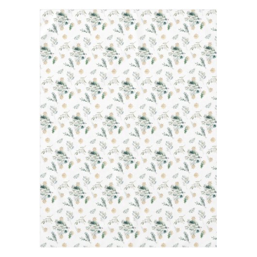 Wintergarten Goldene Schneeflocken Tischdecke (Vorderseite)