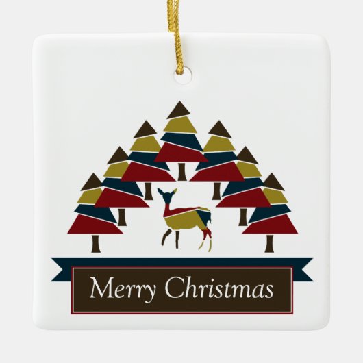 Wintergarten Hirschwald Happy Holidays Keramik Orn Keramikornament (Vorderseite)