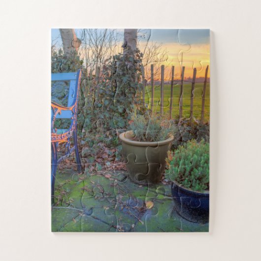 Wintergarten im Sonnenuntergang Puzzle (Vertikal)