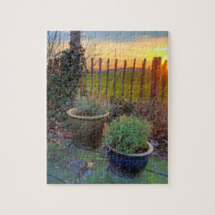 Wintergarten im Sonnenuntergang Puzzle