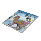 Wintergarten-Katze Fliese (Seite)