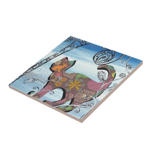 Wintergarten-Katze Fliese (Seite)