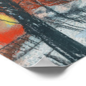 Wintergarten Landschaft Pastellfarben Malerei Kuns Poster (Ecke)