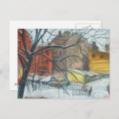 Wintergarten Landschaft Pastellfarben Malerei Kuns Postkarte (Vorne/Hinten)