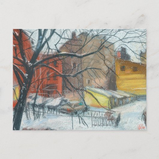 Wintergarten Landschaft Pastellfarben Malerei Kuns Postkarte (Vorderseite)