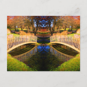 Wintergarten mit Teich und Brücken Postkarte