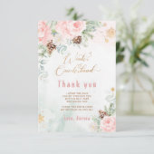 Wintergarten Rosa Geburtstag vielen Dank Karte (Stehend Vorderseite)