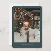 Wintergarten und Grüntöne Foto Hochzeit Einladung (Rückseite)