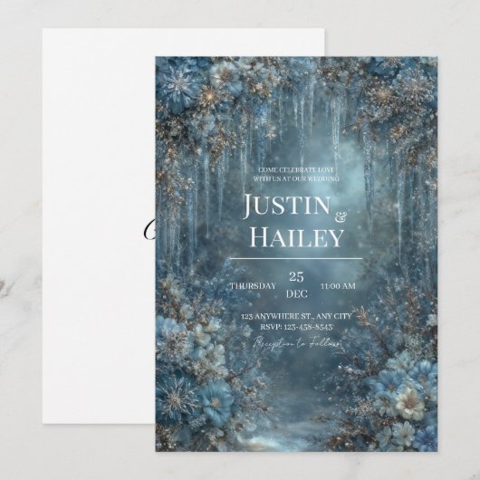 Wintergartenhochzeit Einladung (Vorne/Hinten)