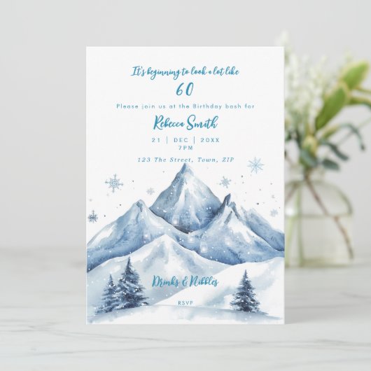 Wintergebirge - Einladung zum 60. Geburtstag (Stehend Vorderseite)
