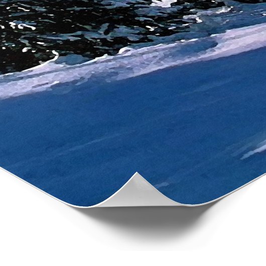 Wintergebirge im Schnee drucken Poster (Ecke)