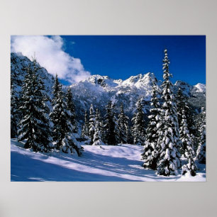 Wintergebirge im Schnee drucken Poster
