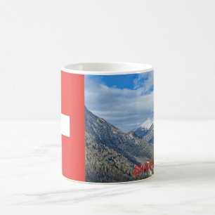 Wintergebirge in der Schweiz Kaffeetasse