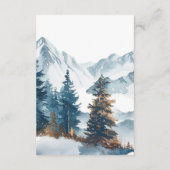 Wintergebirge Pinienbäume Hochzeit Begleitkarte (Rückseite)