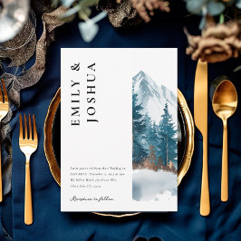 Wintergebirge Pinienbäume Hochzeit Einladung