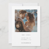 Wintergebirge Pinienbäume Hochzeit Save The Date (Rückseite)