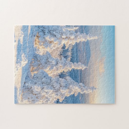 Wintergebirge Schneebäume Puzzle (Horizontal)