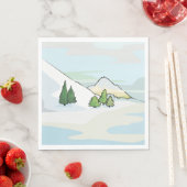 Wintergebirge Snowy Landschaft Serviette (Beispiel)