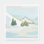Wintergebirge Snowy Landschaft Serviette (Vorderseite)