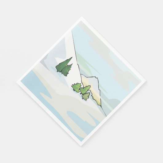 Wintergebirge Snowy Landschaft Serviette (Ecke)