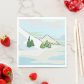 Wintergebirge Snowy Landschaft Serviette