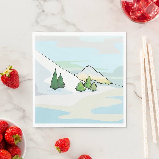 Wintergebirge Snowy Landschaft Serviette