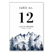 Wintergebirge Waldlandschaft Natur Hochzeit Tischnummer (Vorderseite)