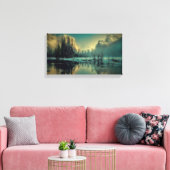 Wintergebirgslandschaft am See Leinwanddruck (Insitu (Wohnzimmer))