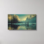 Wintergebirgslandschaft am See Leinwanddruck (Vorderseite)