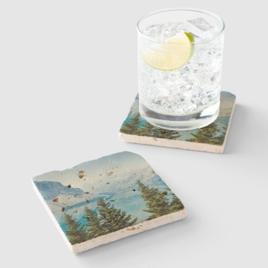 Wintergebirgsseen Steinuntersetzer (Seitenansicht)