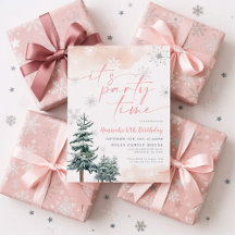 Wintergeburt Einladung, Party Zeit