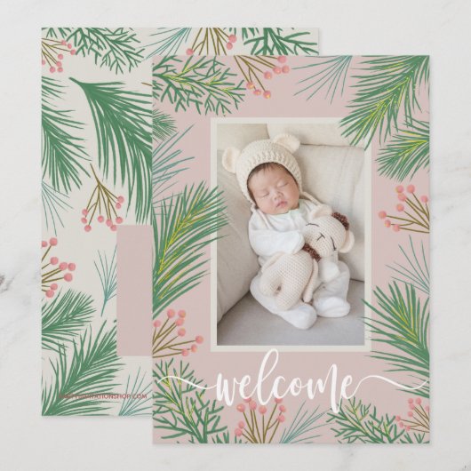 Wintergeburtsanktionen für Foto Feiertagskarte (Vorne/Hinten)