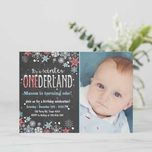 Wintergeburtsfeier am Sonntag Einladung (Stehend Vorderseite)
