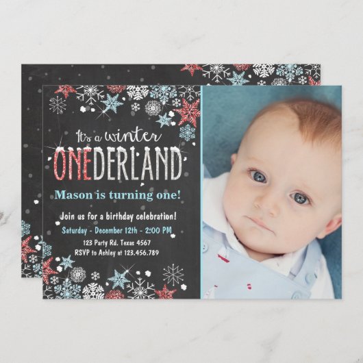 Wintergeburtsfeier am Sonntag Einladung (Vorne/Hinten)