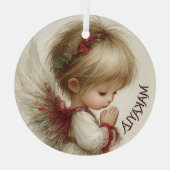Wintergeflüster – Feenkind mit Kardinal Ornament Aus Glas (Rückseite)