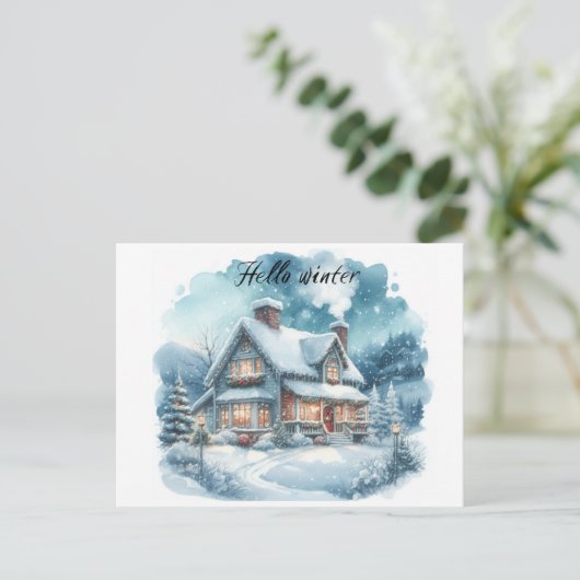 Wintergemütliche Postkarte (Stehend Vorderseite)