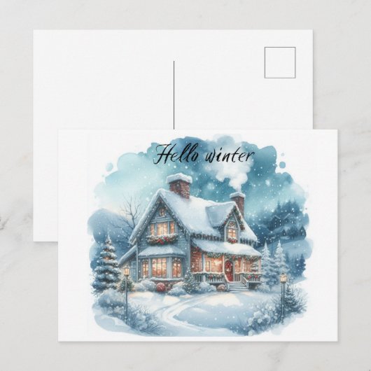 Wintergemütliche Postkarte (Vorne/Hinten)