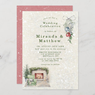 Wintergemütliches Wohnzimmer Hochzeitseinladungen