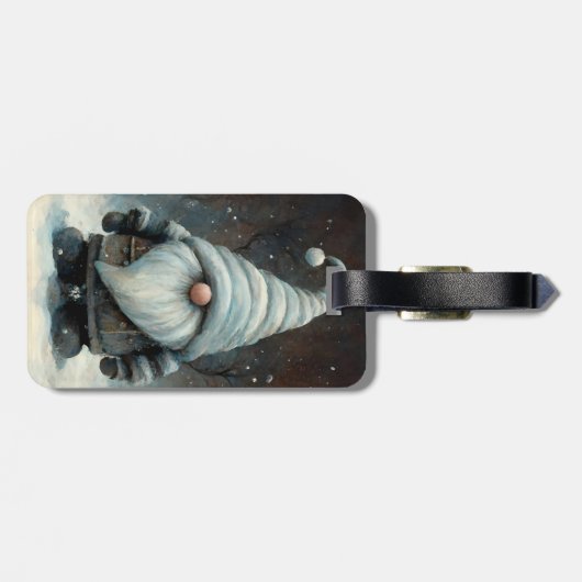 Wintergenom im Schneewald Gepäckanhänger (Rückseite horizontal)