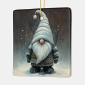 Wintergenom im Schneewald Keramikornament (Links)