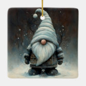 Wintergenom im Schneewald Keramikornament (Rückseite)