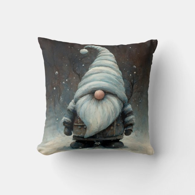 Wintergenom im Schneewald Kissen (Vorderseite)