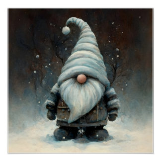 Wintergenom im Schneewald Poster