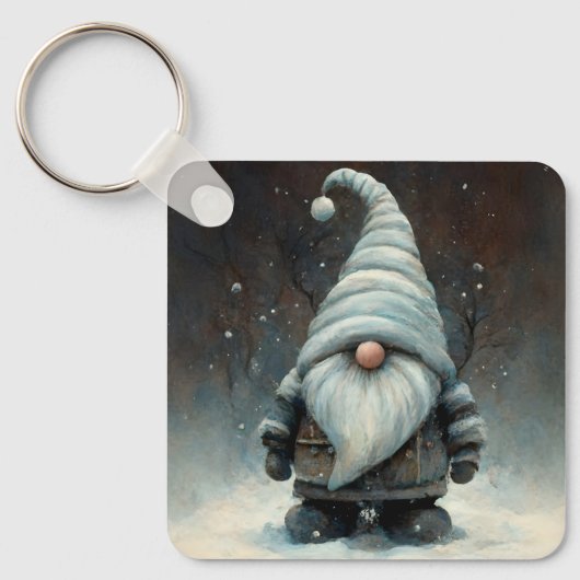Wintergenom im Schneewald Schlüsselanhänger (Vorderseite)