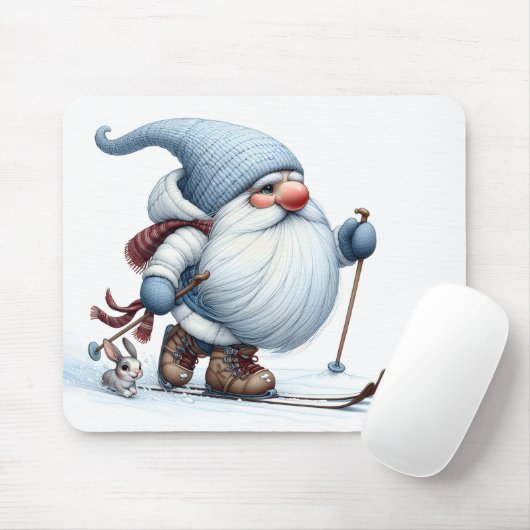 Wintergenuss Skifahren bei Sonnenschein Mousepad (Mit Mouse)