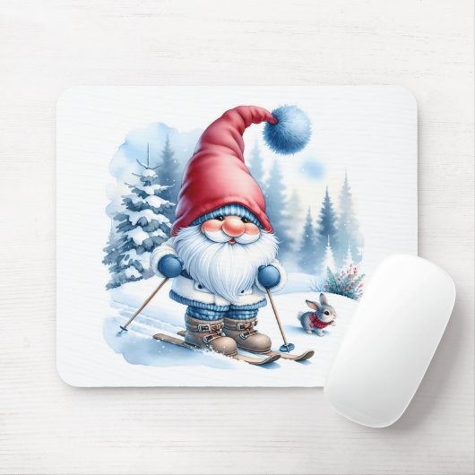 Wintergenuss Skifahren bei Sonnenschein Mousepad (Mit Mouse)