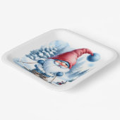 Wintergenuss Skifahren bei Sonnenschein Pappteller (Gewinkelt)