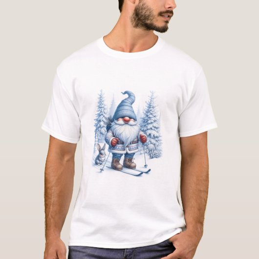 Wintergenuss Skifahren bei Sonnenschein T-Shirt (Vorderseite)