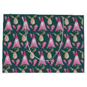 Wintergenuss und Rentierfische Aquarellbilder Große Geschenktüte (Rückseite)