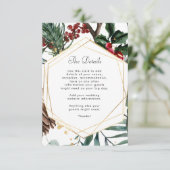 Wintergeometrische Hochzeitsinformationen Begleitkarte (Stehend Vorderseite)